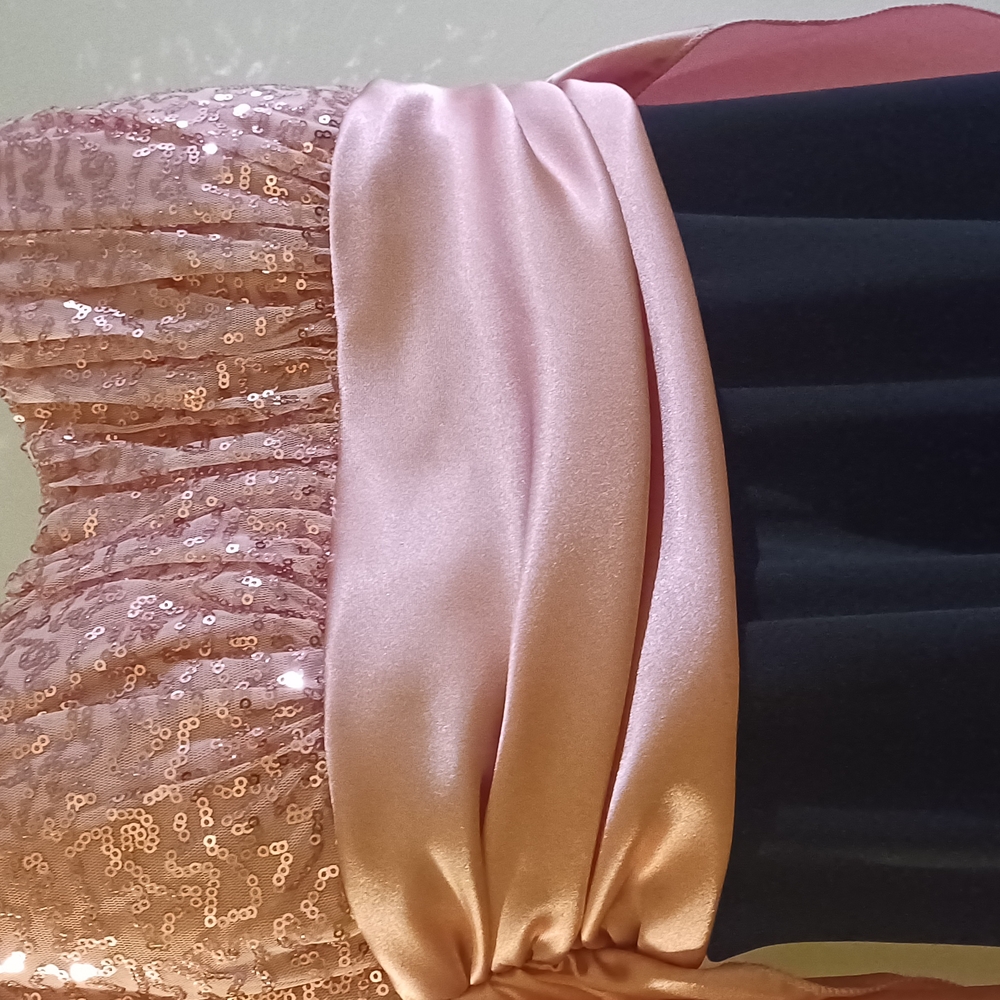 Dillards Pink and Black Sequin Dress